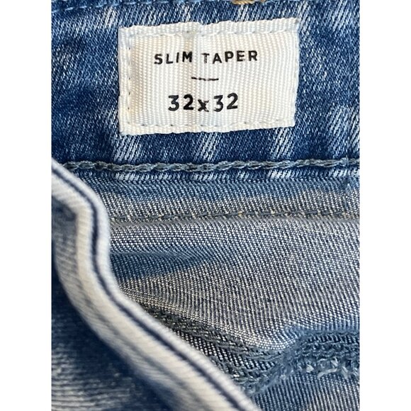 PacSun Men’s 32x32 Slim Taper Fit Jeans Blue Light Wash Stretch Denim Mid Rise - Picture 11 of 13